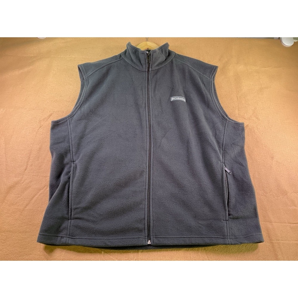 Columbia Steens Mountain Men's Dark Gray Full Zip Fleece Vest Jacket Size XL